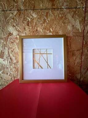 The Gallery Collection Gold Geometric Abstract Line Art Print in Gold Frame